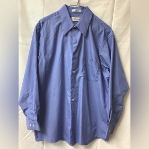 Men’s Van Heusen Poplin Long Sleeve Oxford Shirt, Size Large 16 32/33